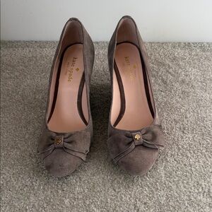 Kate Spade Taupe Whitlee Suede Wedge 6.5 M